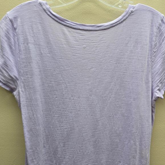 Lilly Pulitzer V-Neck Short Sleeve Pullover T-Shirt Light Purple Small FLAWS - Picture 5 of 9